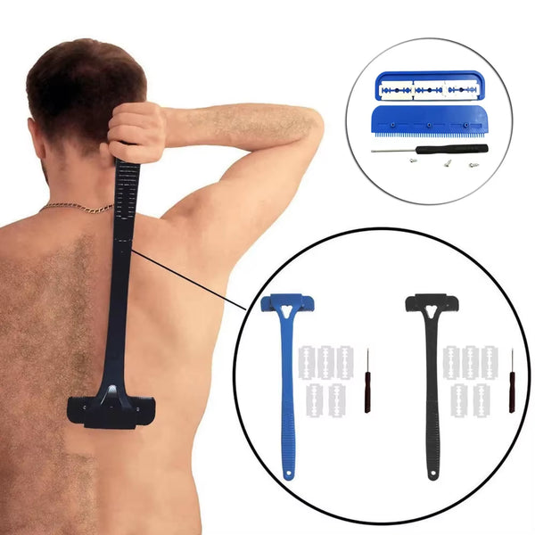 Men'S Back Shaver Hair Body Shaver, Safety Long Handle, Foldable Trimmer, Body Leg Removal, Shaving Razor Tool Back Shavers