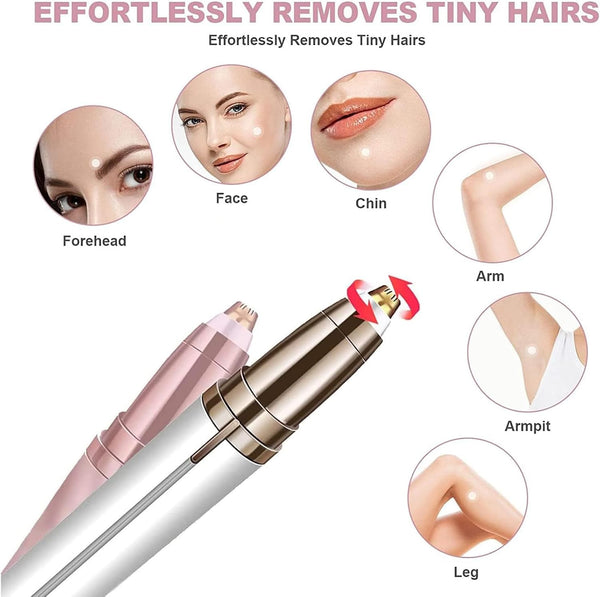 Epilateur À Sourcils, Rasoir Électrique Pour Visage Et Sourcils Femme – Pour L'Épilation Du Visage, Des Lèvres, De La Bikini Et Du Bras (Or Rose)