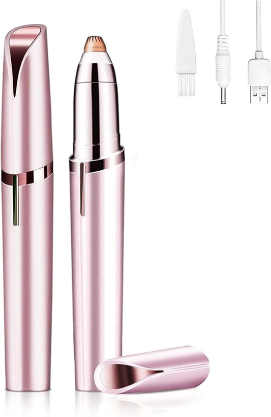 Epilateur À Sourcils, Rasoir Électrique Pour Visage Et Sourcils Femme – Pour L'Épilation Du Visage, Des Lèvres, De La Bikini Et Du Bras (Or Rose)